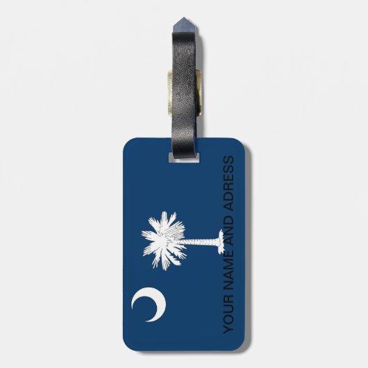 Bagagelabel met vlag van South Carolina, Verenigde (Achterkant verticaal)