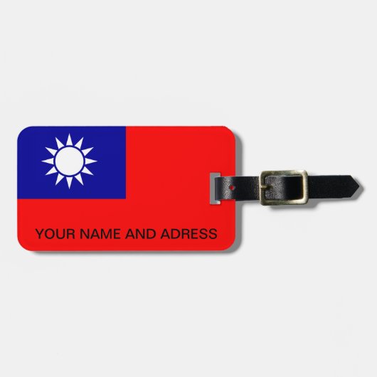 Bagagelabel met vlag van Taiwan (Voorkant horizontaal)