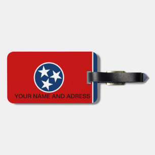 Bagagelabel met vlag van Tennessee, Verenigde Stat