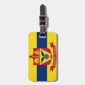 Bagagelabel met vlag van Worcester, Massachusetts (Voorkant verticaal)