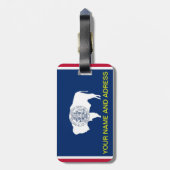 Bagagelabel met vlag van Wyoming, Verenigde Staten (Achterkant verticaal)