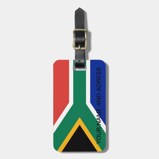 Bagagelabel met vlag van Zuid-Afrika (Voorkant verticaal)