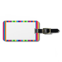 bagagelabel met vun strepes