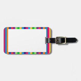 bagagelabel met vun strepes