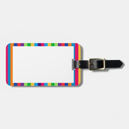 bagagelabel met vun strepes (Voorkant horizontaal)