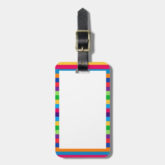 bagagelabel met vun strepes (Voorkant verticaal)