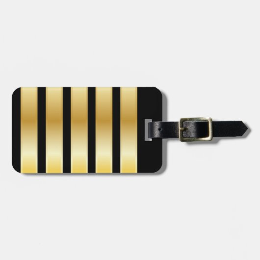 Bagagelabel met vuurhoofd Epaulet Gold Bands (Voorkant horizontaal)