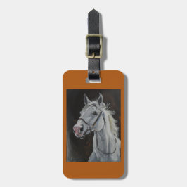 bagagelabel met wit paard