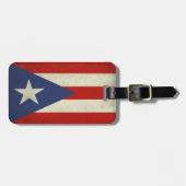 bagagelabel met wolvlag uit Puerto Rico (Voorkant horizontaal)
