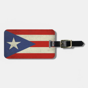 bagagelabel met wolvlag uit Puerto Rico