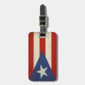 bagagelabel met wolvlag uit Puerto Rico (Voorkant verticaal)
