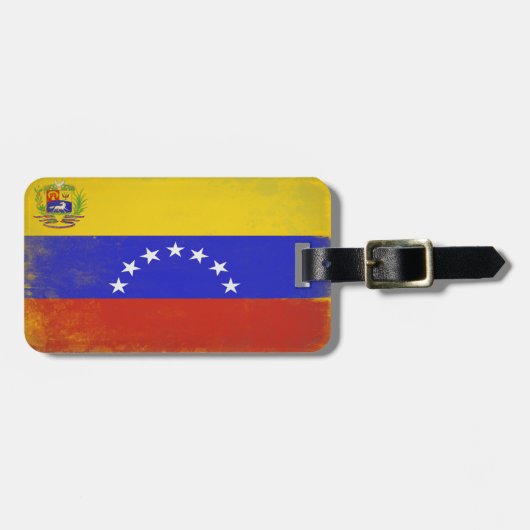 bagagelabel met wolvlag uit Venezuela (Voorkant horizontaal)