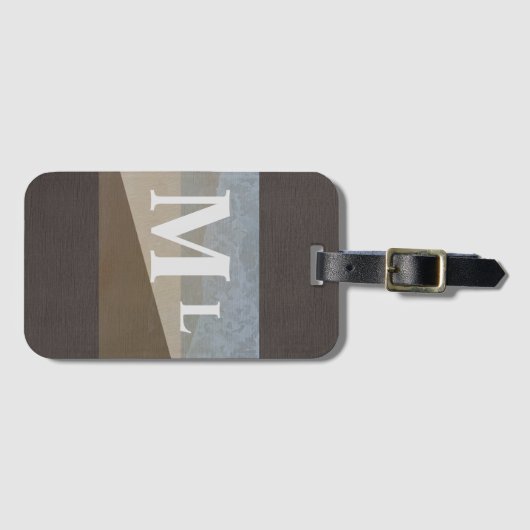 Bagagelabel met zachte toned linen-look bekladt (Voorkant (horizontaal))