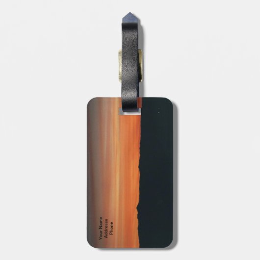 bagagelabel met zonnebrandmiddel (Achterkant verticaal)