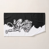 Bagagelabel met zwarte en witte tijger bad handdoek (Handdoek)