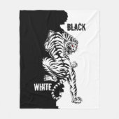 Bagagelabel met zwarte en witte tijger fleece deken (Voorkant)