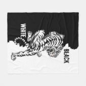 Bagagelabel met zwarte en witte tijger fleece deken (Voorkant (Horizontaal))