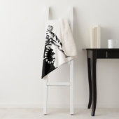 Bagagelabel met zwarte en witte tijger sherpa deken (In situ)