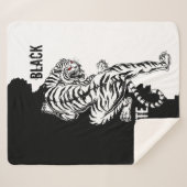Bagagelabel met zwarte en witte tijger sherpa deken (Voorkant (horizontaal))
