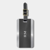 Bagagelabel met zwarte en zilvergeometrische vormg (Voorkant verticaal)