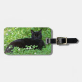 Bagagelabel met zwarte kat (Voorkant horizontaal)