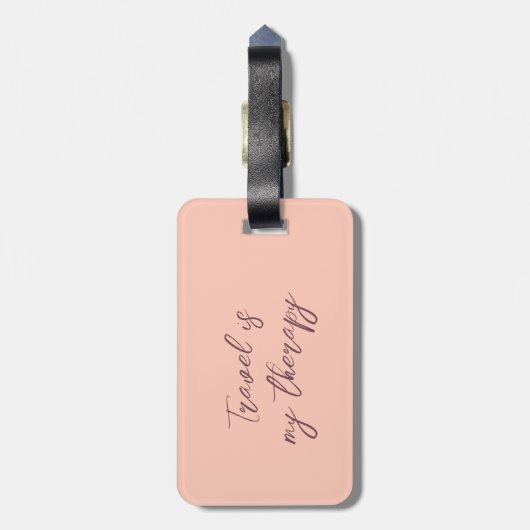 Bagagelabel Monogram en Citaat Boho Flowers (Achterkant verticaal)