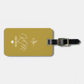 Bagagelabel Monogram Vliegtuig Dusty Mustard (Voorkant horizontaal)