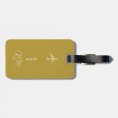 Bagagelabel Monogram Vliegtuig Dusty Mustard (Achterkant horizontaal)