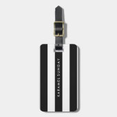 bagagelabel - Nautical Stripes Black (Voorkant verticaal)