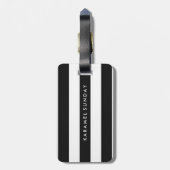 bagagelabel - Nautical Stripes Black (Achterkant verticaal)