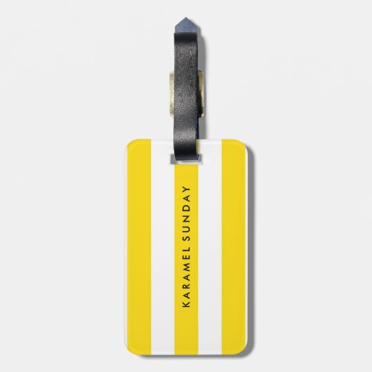 bagagelabel - Nautical Stripes Yellow (Achterkant verticaal)