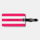 bagagelabel - Nautische strepen rood/roze (Achterkant horizontaal)