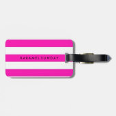 bagagelabel - Nautische strepen roze (Achterkant horizontaal)