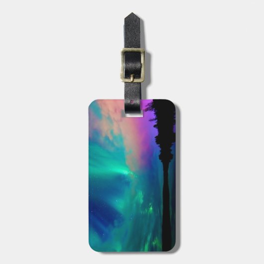 Bagagelabel Noordelijke Lichten (Voorkant verticaal)