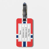 Bagagelabel Noorse vlag (Achterkant verticaal)
