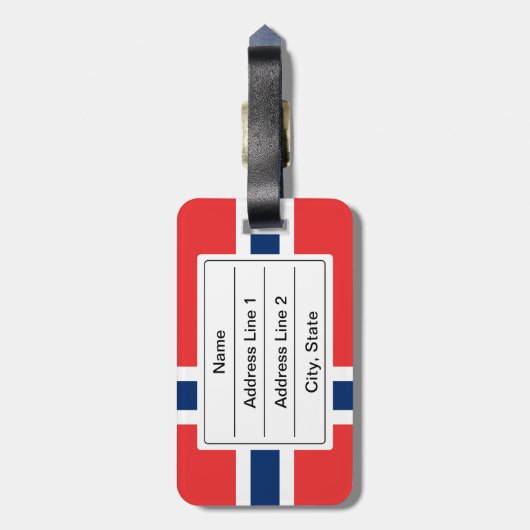 Bagagelabel Noorse vlag (Achterkant verticaal)