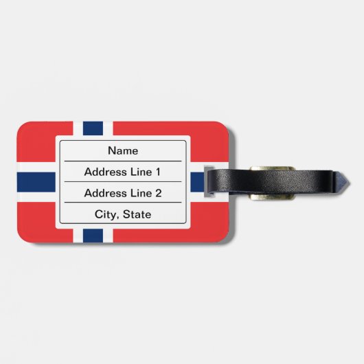 Bagagelabel Noorse vlag (Achterkant horizontaal)