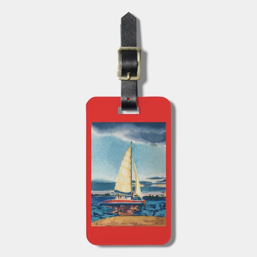 Bagagelabel of sleutelketen voor zeilboten (Voorkant verticaal)