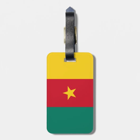 Bagagelabel onder Kameroense vlag (Achterkant verticaal)