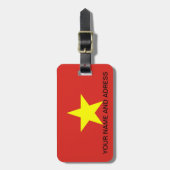 Bagagelabel onder Vietnamese vlag (Voorkant verticaal)