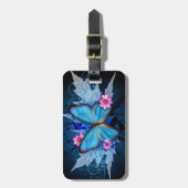 bagagelabel - Ontwerp: Blauwe vlinder (Voorkant verticaal)