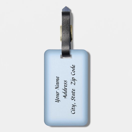 bagagelabel - Ontwerp: Blauwe vlinder (Achterkant verticaal)