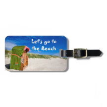 Bagagelabel op reiszomerstrand