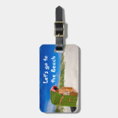 Bagagelabel op reiszomerstrand (Voorkant verticaal)