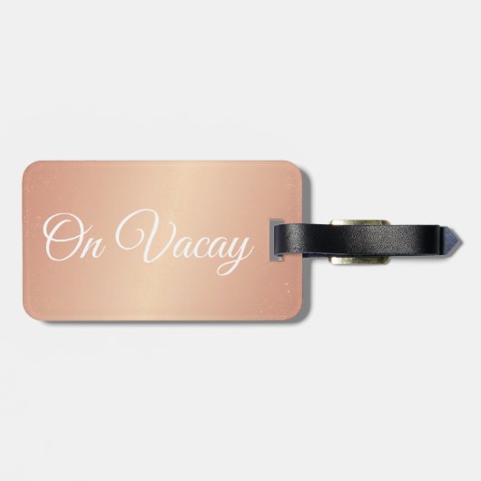 bagagelabel - op Vacay Roos Gold Confetti (Achterkant horizontaal)