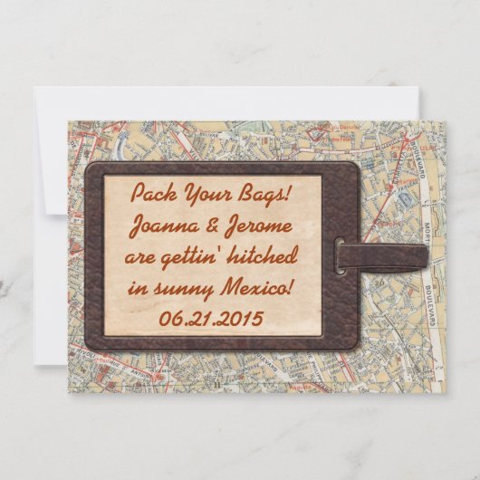 bagagelabel Opslaan Datum Save The Date (Voorkant)