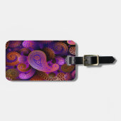 bagagelabel/Paarse Paisley Bagagelabel (Voorkant horizontaal)
