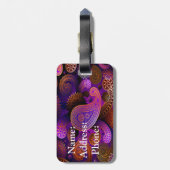 bagagelabel/Paarse Paisley Bagagelabel (Achterkant verticaal)