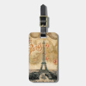 bagagelabel, parijs, vintage, eiffeltoren bagagelabel (Voorkant verticaal)