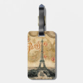 bagagelabel, parijs, vintage, eiffeltoren bagagelabel (Achterkant verticaal)